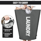 DOKEHOM 125L X-Large Laundry Basket Bag, Collapsible Tall Hamper, Dark Grey - Image 4