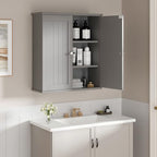 Shintenchi Bathroom Wall Medicine Cabinet, Over The Toilet Storage, Gray - Image 5