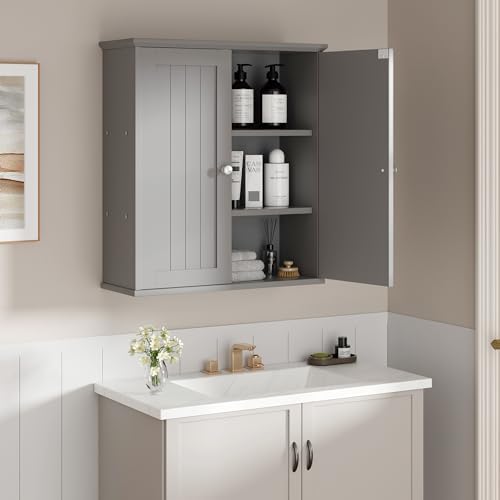 Shintenchi Bathroom Wall Medicine Cabinet, Over The Toilet Storage, Gray - Image 5
