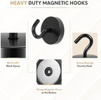 Neosmuk Magnetic Hooks Steel Tube Design for Cruise,130lb+ Black,10 Pack - Image 5