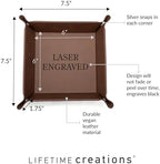 Personalized Leather Valet Tray for Men, Last Name Brown Catchall - Image 5