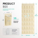 WVM Over the Door Shoe Organizer with 35 Breathable Mesh Pockets, Hanging Shoe Organizer for Door with 4 Metal Hooks, Large Capacity Closet Storage for Shoes, Accessories - Image 3