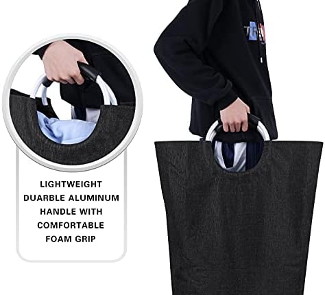 Large Laundry Basket, Laundry Hamper Bag with Handles, 115L Heather Black - Image 4