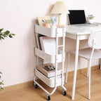 MAX Houser Slim 3-Tier Rolling Utility Cart with Extra Hook, White - Image 4