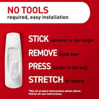 Command 5 lb Large Utility Hooks,7 Hooks and 12 Strips,Damage-Free Hanging Wall Hook with Adhesive Strips,No Tools Required,Great for Home Kitchen Office Organization,(Pack of 2) - Image 6