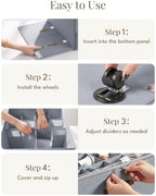 Shoe Organizer for Closet with Wheels - 2 Pack Shoe Storage Box Bin Cubes - Image 7