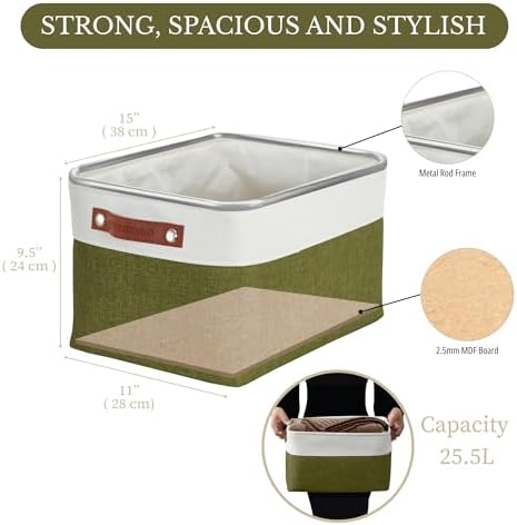 DECOMOMO Storage Bins, Large Fabric Storage Baskets for Shelves 3 Pack - Image 3