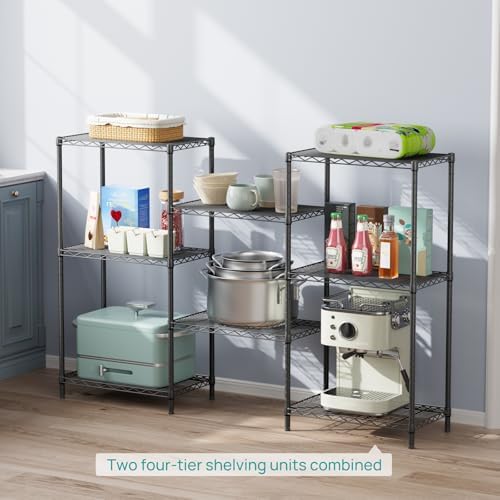 SINGAYE 4 Metal Shelves Wire Shelving Storage Shelf Adjustable Unit Pantry - Image 3