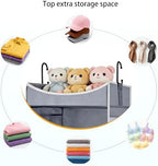 4-Shelf Hanging Closet Organizer and Storage with Side Pockets, Collapsible Closet Hanging Shelves for Storage, Grey - Image 4