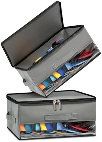 2 PCS Stackable Hat Storage for Baseball Caps, Hat Organizer Box for Closet by Bamneat