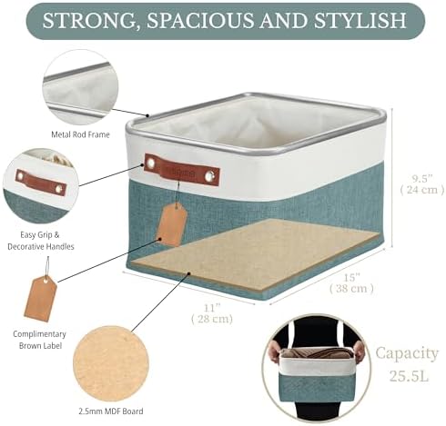DECOMOMO Storage Bins, Large Fabric Storage Baskets for Shelves 4 Pack - Image 3