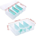 BTSKY Clear Plastic Dividing Storage Box with 4 Compartments Adjustable Storage Bin with Lid Plastic Craft Storage Container Multipurpose Sewing Box Art Supply Organizer, 13.3x8.1x3.4 Inches - Image 3