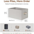 StorageWorks Closet Storage Bins, Light Gray, Large, 3-Pack - Image 3