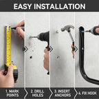 Heavy Duty Garage Storage Hooks, Wall Mounted Garden Tools Storage Hook Utility Organizer (7.9Inch x 7.5Inch) - Image 7