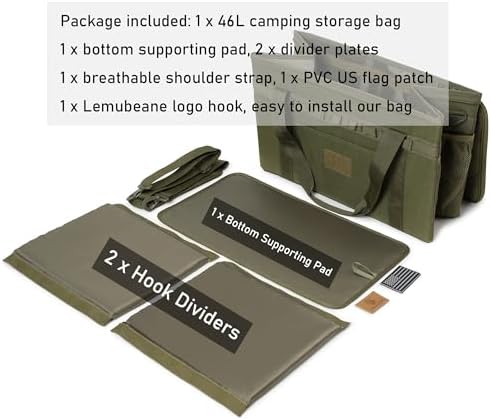Tactical Camping Storage Bag Utility Tote Bag Camping Kitchen Organizer with Axe Holder & Shoulder Strap - Image 5
