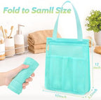 famichan Mesh Shower Caddy Portable, Gym Travel Camp Dorm Room Essentials for College Student Boy Girl, Bathroom Shower Bag - Blue - Image 6