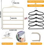 Closet Organizers and Storage, 5 Pack Velvet Pants-Hangers-Space-Saving | Non Silp 5 Tier Clothes-Hanger for College-Dorm-Room-Essentials, Closet-Storager for Jeans Scarf Hanger, Home Organization - Image 5