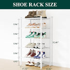 Smiry Bamboo Shoe Rack, 8 Vertical Slats, 5 Tier - 17.3" Wide, White - Image 2