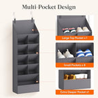 Lifewit 6 Tier Over the Door Shoe Organizer with 11 Large Deep Pockets, Fabric Hanging Shoes Shelf for Closet, Dorm Storage, Fit Up to 12 Pair Shoe Rack Holder for Sneakers, Boots, Gray - Image 6