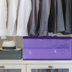 Vieshful Purple 40L Clear Clothes Storage Bag Colorful Clothes Organizer with Zipper Vinyl Storage Bag for Comforter, Blanket, Bedding, Duvet, Transparent Moving Totes 5 Pack - Image 6