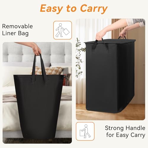 Chrislley Double Laundry Hamper with Lid, 140L Laundry Basket 2 Section - Image 5