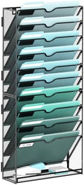 11-Tier Wall File Organizer, Hanging File Holder, Wall Mounted Mail Sorter by SUPEASY