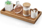 ALELION 13" Bathroom Vanity Tray for Counter - Acacia Wood Decorative Tray for Toilet Tank Makeup Perfume Jewelry Catchall Coffee Table - Wooden Kitchen Countertop Organizer for Soap Dispenser by ALELION