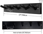 SKOLOO Coat Rack Wall Mount 17 inch, 5 Hooks, Bamboo, Shaker Style, Black - Image 6