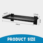Slatwall Shelves 24x10 Inch, Slatwall Accessories for Retail, Garage, Home Storage, Heavy Duty Slat Wall Hanging Shelf (4, Black) - Image 2