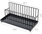 MyGift Industrial Matte Black Metal Wire Tabletop Mail Holder and Pen Storage Tray, Home Office Desk Accessories Organizer with Letter Card Envelope Rack - Image 5
