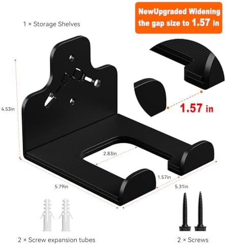 Garage Organizer Trimmer Rack Wall Mount, Weedeater Hanger, Black, 2 Pack - Image 5