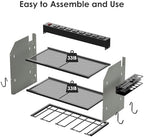 CCCEI Wall Mount Modular Tool Charging Organizer, Grey, 1 Pack, 3 Tier. - Image 3