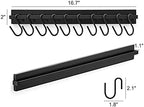 Mkono Hat Rack for Wall Wooden Baseball Caps Organizer with 20 Hooks Rustic Cowboy Hat Hanger Wall Mounted Caps Display Rack for Closet Bedroom Entryway, Set of 2, Black - Image 5