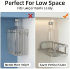 PUSDON 2-Pack Wide Hollowout Shower Caddy & Spice Rack, Wall Mount Bathroom Organizer with Mesh Bottom, Easy Access Cabinet Door Shelf Holds 50LBS - Silver Gray, Hollowout - Image 5