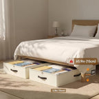 OIAHOMY 2 Pack Under Bed Storage with Handles, Underbed Container for Bedroom & Closet, Fits Beds Higher than 6", Under the Bed Storage for Seasonal Clothes, Blankets & Shoes - Beige - Image 2