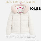 Pink Plastic Hangers 55 Pack - 10 lb Heavy Duty Pink Clothes Hangers for Closet - 0.20" Slim & Space Saving Coat Hangers - Girl's Room Clothing Hangers for Dresses Skirts Blouses - Image 3
