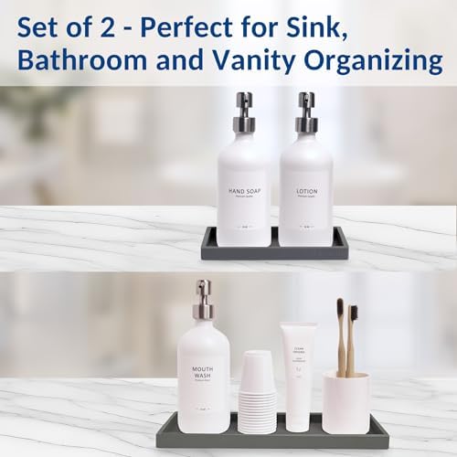 Spacewiser Countertop & Vanity Silicone Tray – 2 PC (11.7" & 7.7") Set - Image 4
