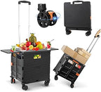 FELICON SELORSS Folding Utility Cart Portable Rolling Crate Handcart-Black by FELICON