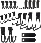 NeatiEase 20 PCS Slatwall Accessories Kit for Garage Rooms Shops Storage Organizing Display, Slat Wall Accessory Includes 18 PCS Multisized Heavy Duty Slatwall Hooks and 2 Pack Velcro Straps by NeatiEase