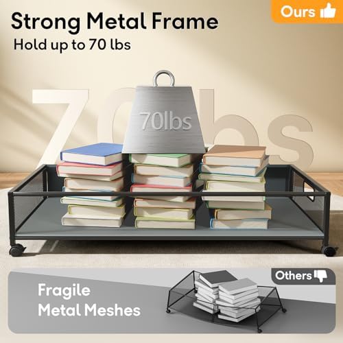Under Bed Storage with Wheels，1 Pack Under Bed Storage Containers,Underbed Shoe Storage Bedroom - Image 2