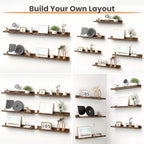 upsimples Floating Shelves for Wall Decor and Storage, Brown, 6Pcs 23.6'' - Image 4