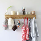 Entryway Coat Rack Hooks with Shelf, Sturdy Wooden Floating WallOrganizer Shelf with 4 Hooks siutable for Entrance, Mudroom, Kitchen, Bathroom,.etc(2pc-Oak Finish) - Image 2