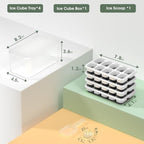 DOQAUS Ice Cube Tray with Lid and Bin,4 Pack Ice Cube Trays for Freezer - Image 2