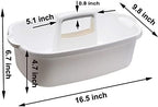 Cleaning Supplies Caddy, Large Plastic Shower Caddy Basket with Handle, Portable Cleaning Tool Storage Tote for Dorm, Bath, Pantry (grey, White, blue) (White) - Image 2