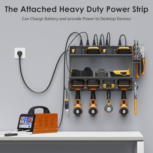 CCCEI Wall Mount Modular Tool Charging Organizer, Grey, 1 Pack, 3 Tier. - Image 7