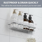 Shower Caddy Organizer with Hooks,Self Adhesive Bathroom Shelves,No Drilling Bathroom Organizers and Storage,Perfect for RV, Apartment, Home Decor,2 Pack White - Image 5