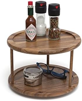 Lipper International 1302 Acacia Wood 2-Tier 10" Kitchen Turntable - Image 3