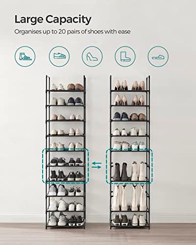 SONGMICS Shoe Rack, 10-Tier Shoe Shelf, Shoe Storage Organizer - Image 5