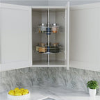 Dowell 18" Round Lazy Susan, 2 Shelves, Kitchen Wall Corner Cabinet Organizer (Chrome 4001 360D) - Image 4