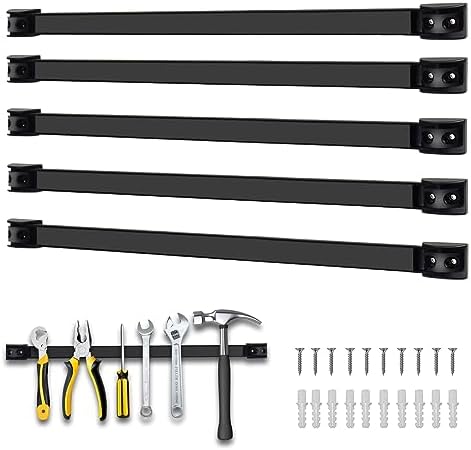 5 Pack Magnetic Tool Holder, Magnetic Strips Tool Magnet Bar PVC Coated for Garage Tool Organizer 18 In by SDLDEER